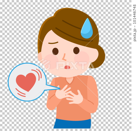 心臓がドクっとする女性　イラスト 101446748