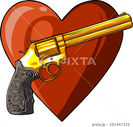 classic gold revolver vector illustration on white background 101447133