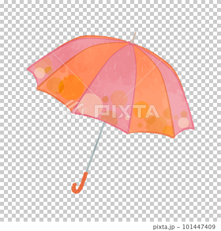 かわいいドット柄の傘のイラスト ピンクver 101447409
