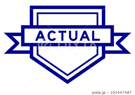 Vintage color pentagon label banner with word actual on white background Vintage color pentagon label banner with word actual on white background 101447487