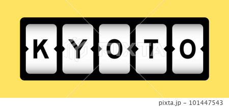 Black color in word kyoto on slot banner with yellow color background 101447543