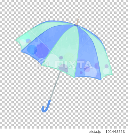 かわいいドット柄の傘のイラスト ブルーver 101448238