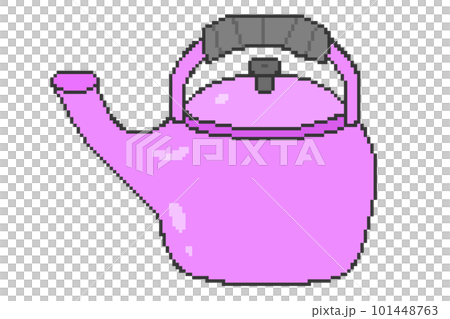 やかん＿ドット絵(紫) 101448763