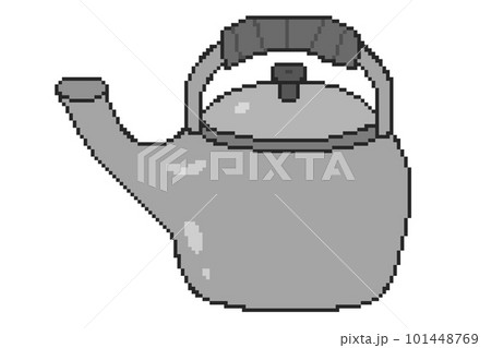 やかん＿ドット絵(黒) 101448769