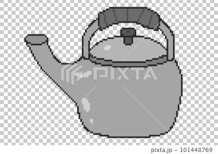 やかん＿ドット絵(黒) 101448769