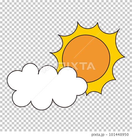 手書きの太陽と雲のイラスト 101448950