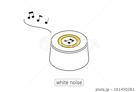 ホワイトノイズ 手軽に使える騒音対策グッズのイラスト ホワイトノイズ 手軽に使える騒音対策グッズのイラスト 101450261