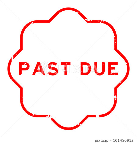 Grunge red past due word rubber seal stamp on white background 101450912
