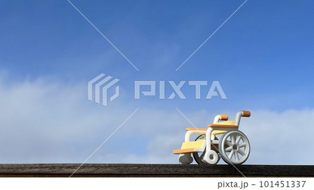 車いすの小物と青空_ななめ 車いすの小物と青空_ななめ 101451337