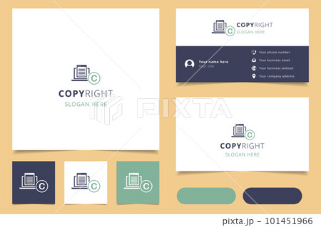 Copyright logo design with editable slogan. Branding book and business card template. 101451966