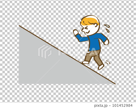 A man who finds it difficult to climb a slope (concrete) A man who finds it difficult to climb a slope (concrete) 101452984