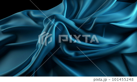 Smooth and Soft blue Satin Silk Background. Generative AI Smooth and Soft blue Satin Silk Background. Generative AI 101455248