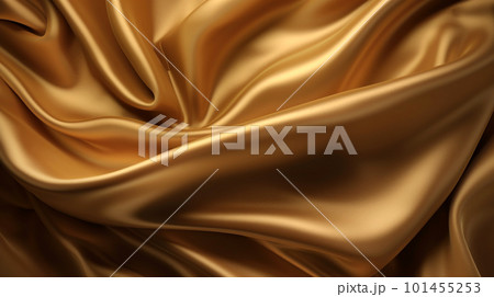 Smooth and Soft gold Satin Silk Background. Generative AI 101455253