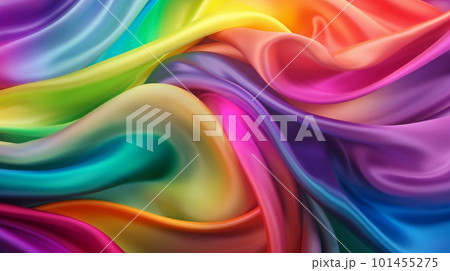 Smooth and Soft rainbow colored Satin Silk Background. Generative AI Smooth and Soft rainbow colored Satin Silk Background. Generative AI 101455275
