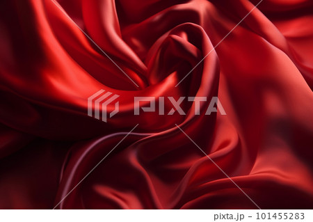 Smooth and Soft red Satin Silk Background. Generative AI 101455283