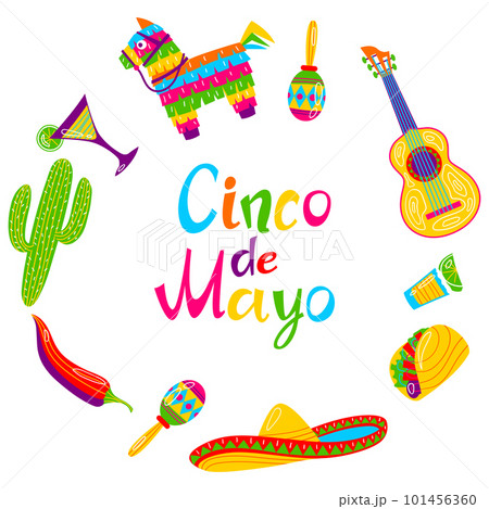 Cinco de Mayo fame. Mexican holiday items. 101456360