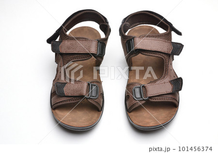 Children's sandals for boys on a white background 101456374