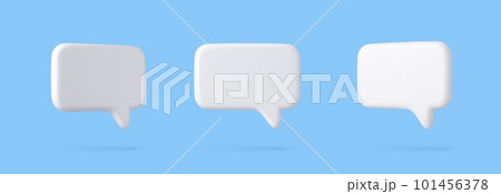 3d Blank white speech bubble pin 101456378