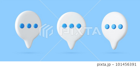 3d Blank white speech bubble pin 101456391