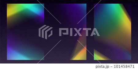 Crystal refraction overlay, leak flare, rainbow...のイラスト素材 [101458471