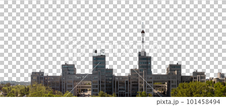 Aerial Derzhprom building panorama, isolated 101458494