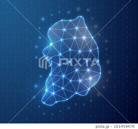 South Korea polygonal symbol with binary code background. Republic of Korea concept design illustration. Country map low poly symbol South Korea polygonal symbol with binary code background. Republic of Korea concept design illustration. Country map low poly symbol 101459470