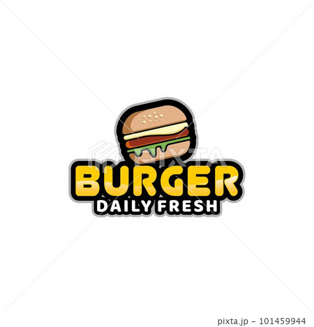 Burger Hamburger Vector Design Clip Art For Fast Food Restaurant Label Logo	 101459944