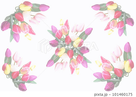 カラフルなチューリップの花束 101460175