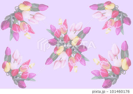 カラフルなチューリップの花束 101460176