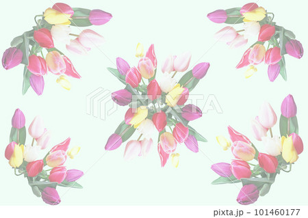 カラフルなチューリップの花束 101460177