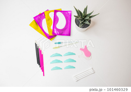 Set for lamination of eyelashes. Eyelash perm procedure. Set for lamination of eyelashes. Eyelash perm procedure. 101460329