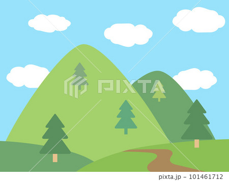 山のある風景のイラスト 山のある風景のイラスト 101461712