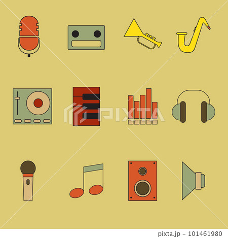 The music icon bundle set vector imageのイラスト素材 [101461980] PIXTA