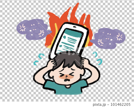 炎上を怖がる男性のイラスト 101462205