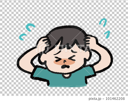 頭を抱える男の子のイラスト 頭を抱える男の子のイラスト 101462208