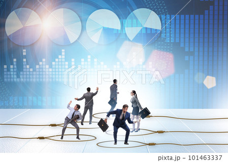 Business people trapped by a rope 101463337