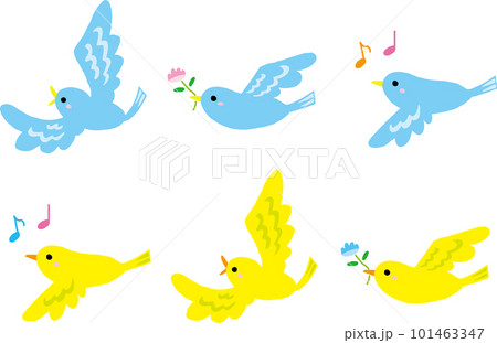 かわいい小鳥のイラストセット 101463347