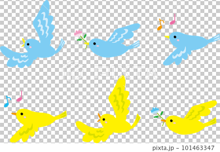 かわいい小鳥のイラストセット 101463347