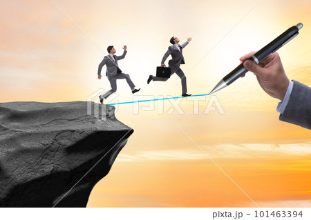 Hand drawing bridge for businessman Hand drawing bridge for businessman 101463394
