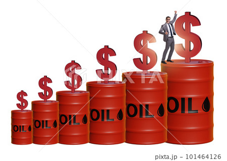 Businessman in oil prices concept 101464126