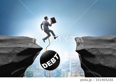 Debt and loan concept with businessman 101464288