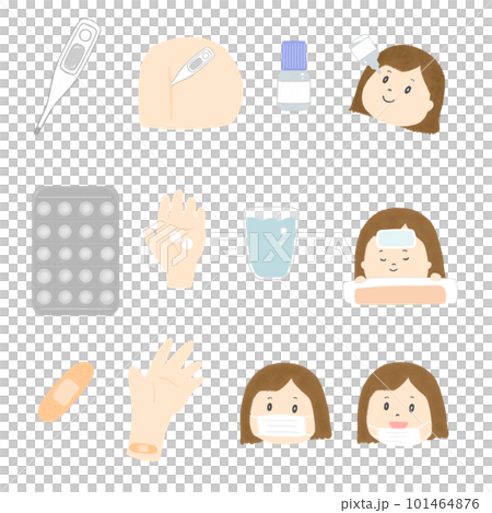 薬・熱・怪我に関するイラスト 薬・熱・怪我に関するイラスト 101464876
