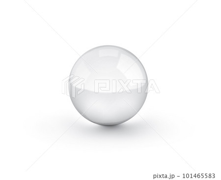transparent crystal glass marble ball on white background. 3d render 101465583