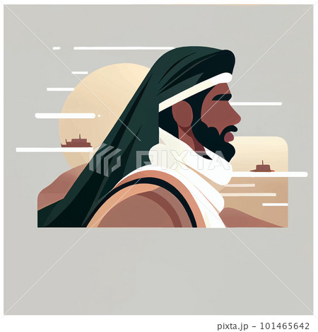 vector illustration of arab man in traditional clothes isolate on white background 101465642