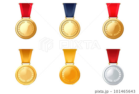 set vector illustration of golden medal award for the best isolate on white background 101465643