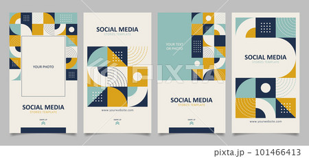 抽象的な幾何学模様を使ったSNSストーリー投稿用レイアウトテンプレートセット 101466413