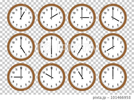 1點鐘到12點鐘的掛鐘圖集 101466958