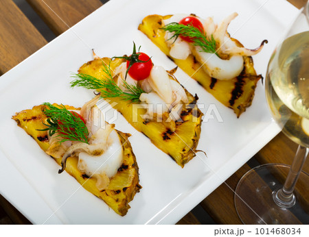 Cuttlefish grilled with pineapple Cuttlefish grilled with pineapple 101468034