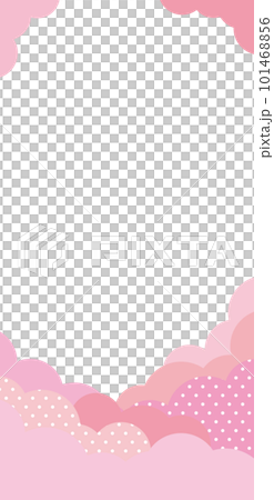 Cloud and dot pattern vertical frame background banner/pink Cloud and dot pattern vertical frame background banner/pink 101468856