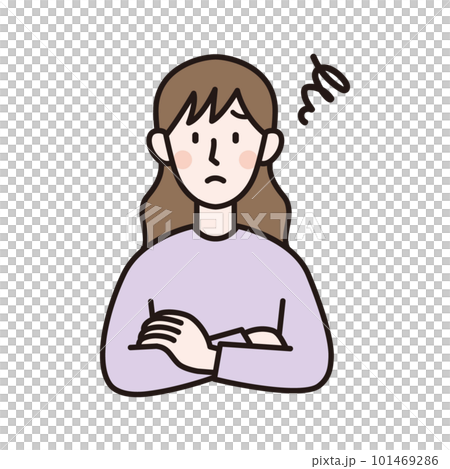Illustration of a worried woman 101469286